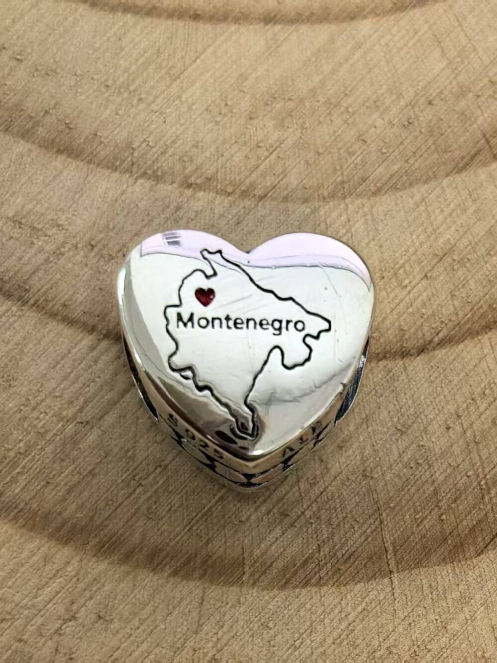 Pandora Montenegro Exclusive Travel Heart Charm Pendant, S925 Silver Jewelry